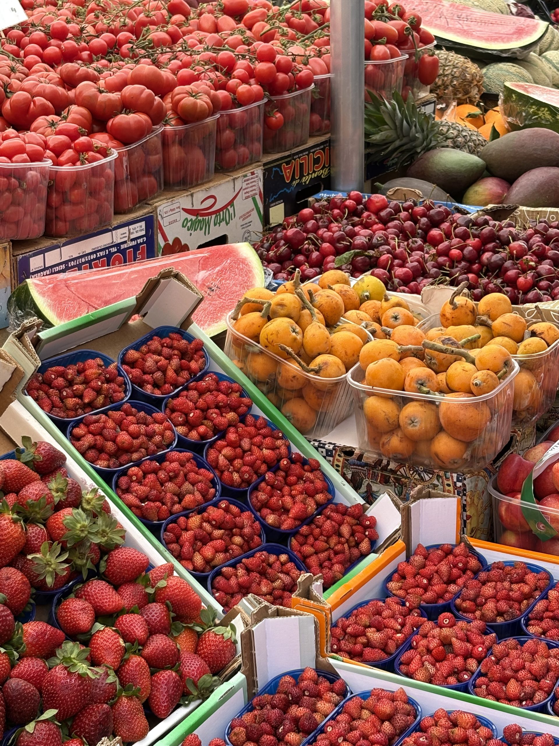 Cook with fresh fruits and vegetables from local farmer's markets in Montapulciano, Tuscany.