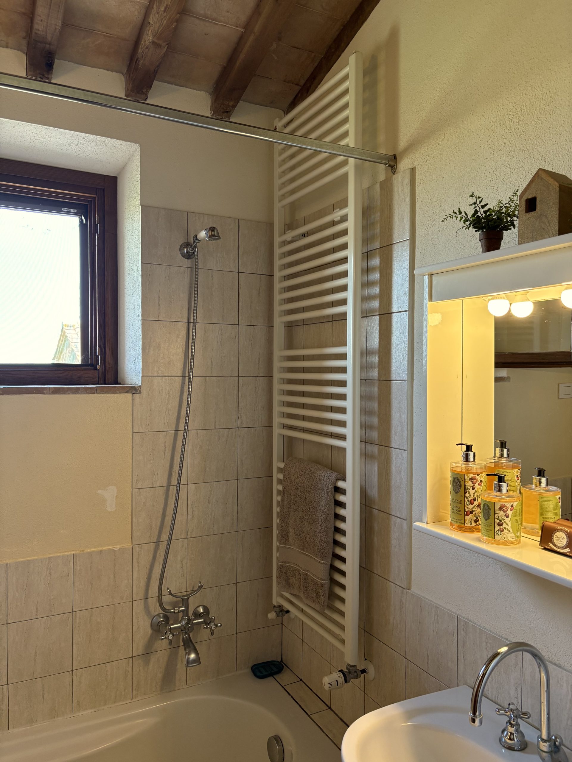 Hall Bathroom - The Twin Bedroom and the Tower Bedroom share the Hall Bathroom, which has a bathtub/shower, sink & vanity, toilet and a bidet.
