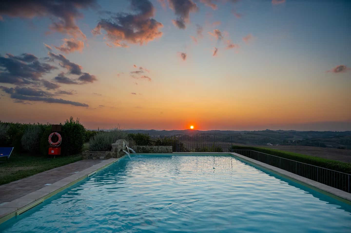 Swimming Pool at sunset.